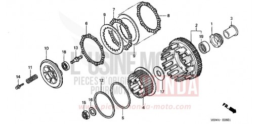 CLUTCH (CBR600F4/FS/FR) CBR600FS2 de 2002